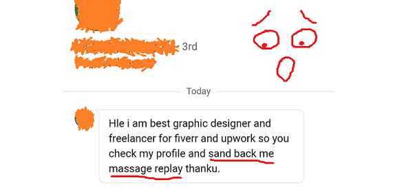 "Sand back massage replay" in a LinkedIn message